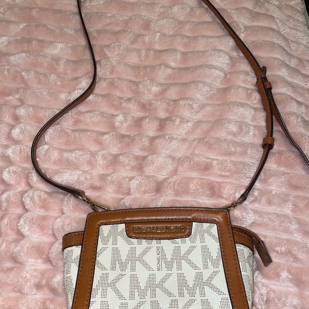 Michael Kors White and Brown Women's Bag